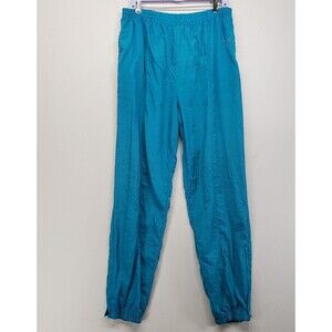 Vintage Reebok Mens Windbreaker Pants Cinched Bottom Teal XL Jogger Workout Gym